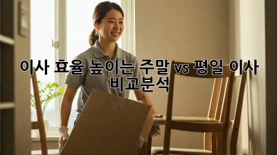 이사 효율 높이는 주말 vs 평일 이사 비교분석
